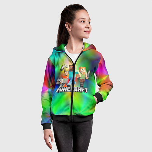 Детская толстовка на молнии MINECRAFT / 3D-Черный – фото 4