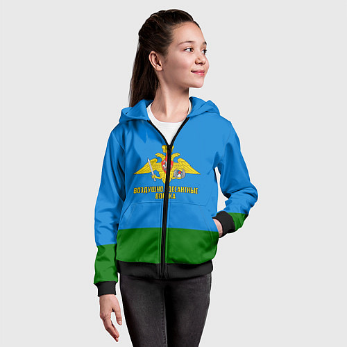 Детская толстовка на молнии Воздушно - десантные войска / 3D-Черный – фото 4