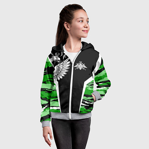 Детская толстовка на молнии Пограничные Войска / 3D-Меланж – фото 4