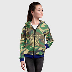 Толстовка на молнии детская Пограничные Войска, цвет: 3D-синий — фото 2