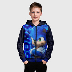Толстовка на молнии детская SONIC, цвет: 3D-синий — фото 2