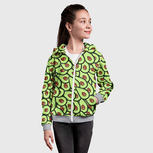 Детская толстовка на молнии АВОКАДО / 3D-Меланж – фото 4