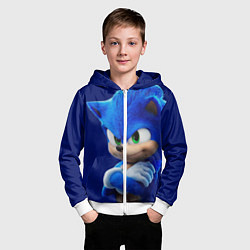 Толстовка на молнии детская SONIC, цвет: 3D-белый — фото 2