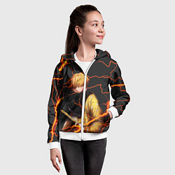 Толстовка на молнии детская KIMETSU NO YAIBA, цвет: 3D-белый — фото 2