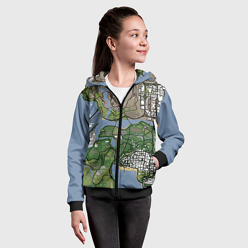 Детская толстовка на молнии San andreas / 3D-Черный – фото 4