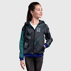 Толстовка на молнии детская Форма Rhino, цвет: 3D-синий — фото 2