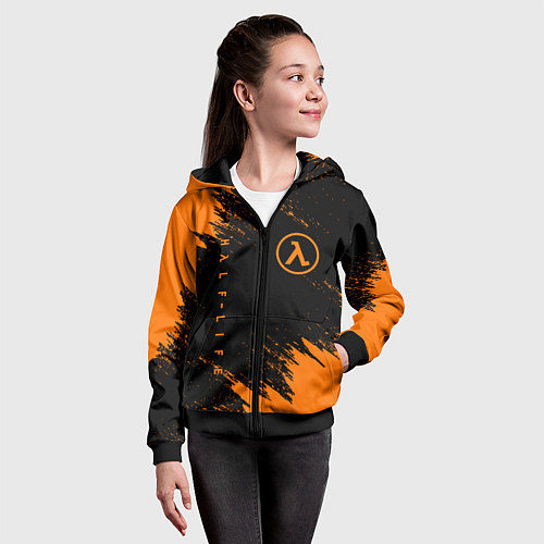 Детская толстовка на молнии HALF-LIFE / 3D-Черный – фото 4