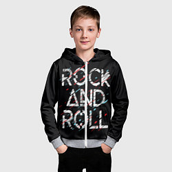 Толстовка на молнии детская Rock And Roll, цвет: 3D-меланж — фото 2