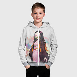 Толстовка на молнии детская KIMETSU NO YAIBA, цвет: 3D-меланж — фото 2