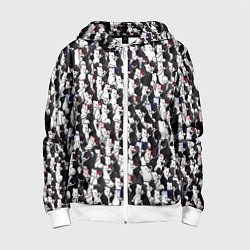 Толстовка на молнии детская Черно-белые медведи, цвет: 3D-белый