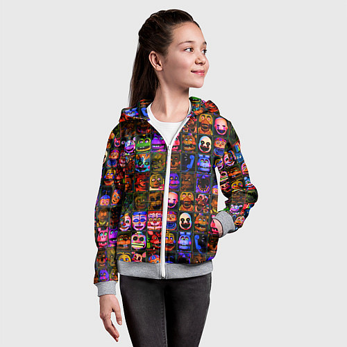 Детская толстовка на молнии Five Nights At Freddy's / 3D-Меланж – фото 4