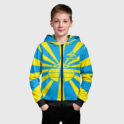 Толстовка на молнии детская Космические войска, цвет: 3D-черный — фото 2