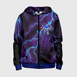 Толстовка на молнии детская SONIC, цвет: 3D-синий