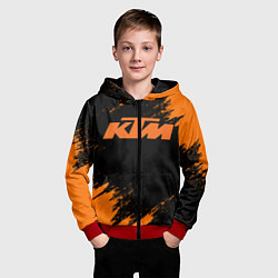 Толстовка на молнии детская KTM, цвет: 3D-красный — фото 2