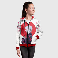 Толстовка на молнии детская Самурай, цвет: 3D-красный — фото 2