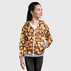 Толстовка на молнии детская Гречка, цвет: 3D-меланж — фото 2