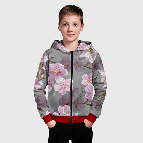 Детская толстовка на молнии САКУРА / 3D-Красный – фото 3