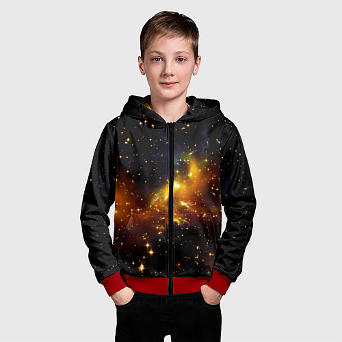 Детская толстовка на молнии STARS / 3D-Красный – фото 3