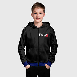Толстовка на молнии детская MASS EFFECT N7, цвет: 3D-синий — фото 2
