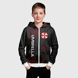 Толстовка на молнии детская UMBRELLA CORP, цвет: 3D-белый — фото 2