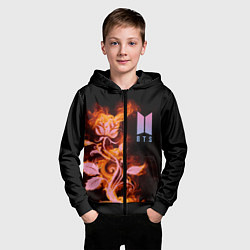 Толстовка на молнии детская BTS, цвет: 3D-черный — фото 2
