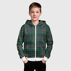 Толстовка на молнии детская Шотландка, цвет: 3D-белый — фото 2
