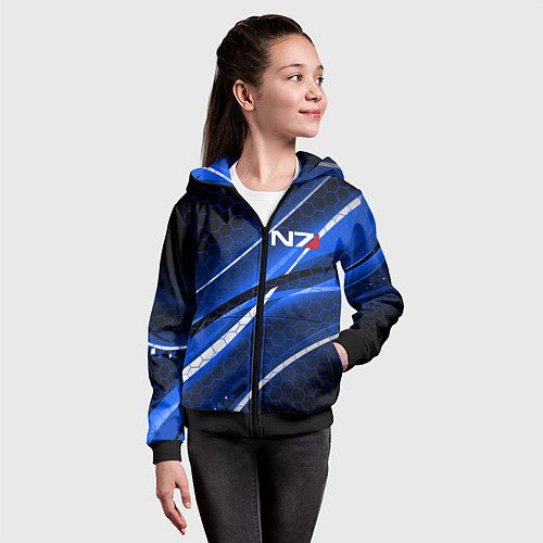 Детская толстовка на молнии MASS EFFECT N7 / 3D-Черный – фото 4