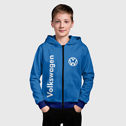 Толстовка на молнии детская Volkswagen, цвет: 3D-синий — фото 2