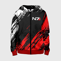 Толстовка на молнии детская MASS EFFECT N7, цвет: 3D-красный