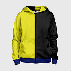 Толстовка на молнии детская BLACK YELLOW, цвет: 3D-синий