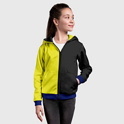 Толстовка на молнии детская BLACK YELLOW, цвет: 3D-синий — фото 2