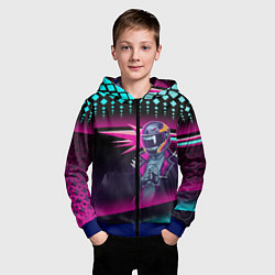 Толстовка на молнии детская НЕОНОВЫЙ ГОНЩИК, цвет: 3D-синий — фото 2