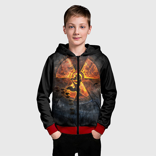 Детская толстовка на молнии VULKAN / 3D-Красный – фото 3