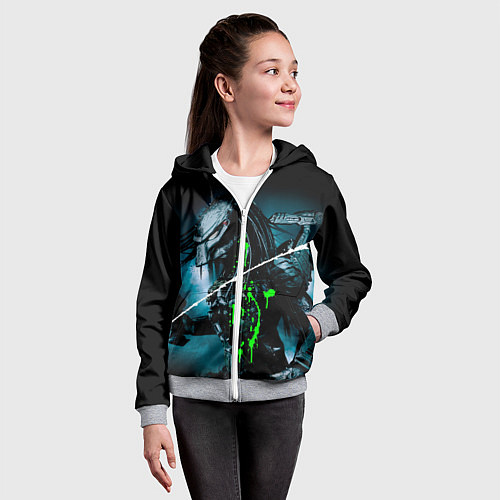 Детская толстовка на молнии PREDATOR / 3D-Меланж – фото 4