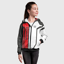 Толстовка на молнии детская Honda Driver team, цвет: 3D-черный — фото 2