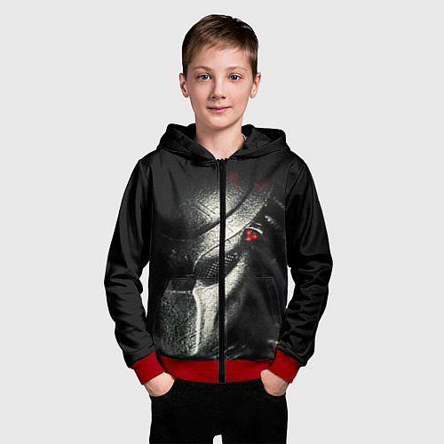 Детская толстовка на молнии PREDATOR / 3D-Красный – фото 3
