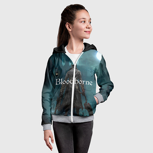 Детская толстовка на молнии Bloodborne / 3D-Меланж – фото 4