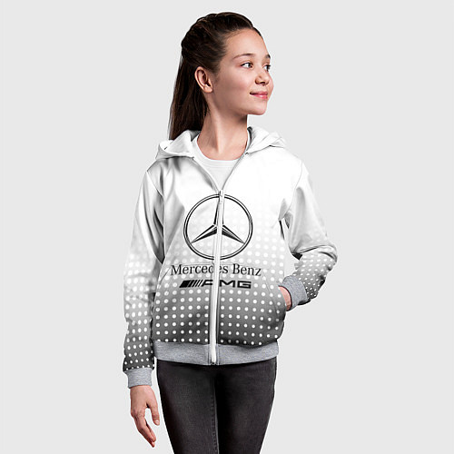 Детская толстовка на молнии Mercedes-Benz / 3D-Меланж – фото 4
