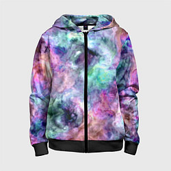 Толстовка на молнии детская Color splashes, цвет: 3D-черный
