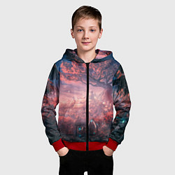 Толстовка на молнии детская Anime art, цвет: 3D-красный — фото 2