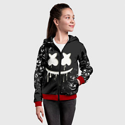 Толстовка на молнии детская Marshmello, цвет: 3D-красный — фото 2