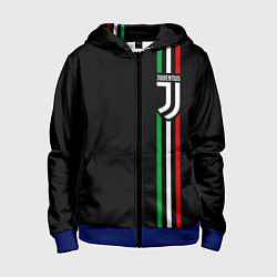 Толстовка на молнии детская JUVENTUS, цвет: 3D-синий
