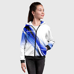 Толстовка на молнии детская GEOMETRY STRIPES BLUE, цвет: 3D-черный — фото 2