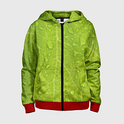 Детская толстовка на молнии Листок с росой