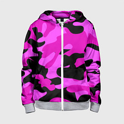 Толстовка на молнии детская Цветной камуфляж, цвет: 3D-меланж