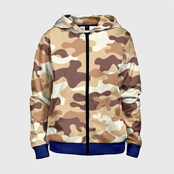 Толстовка на молнии детская МИЛИТАРИ, цвет: 3D-синий