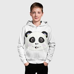 Толстовка на молнии детская Panda, цвет: 3D-белый — фото 2