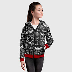 Толстовка на молнии детская 6IX9INE ТАТУИРОВКИ, цвет: 3D-красный — фото 2