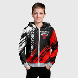 Толстовка на молнии детская CHICAGO BULLS, цвет: 3D-меланж — фото 2
