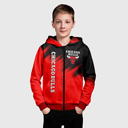 Толстовка на молнии детская CHICAGO BULLS, цвет: 3D-красный — фото 2
